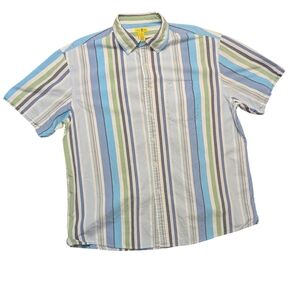 Striped Blue and Green Men's Shirt